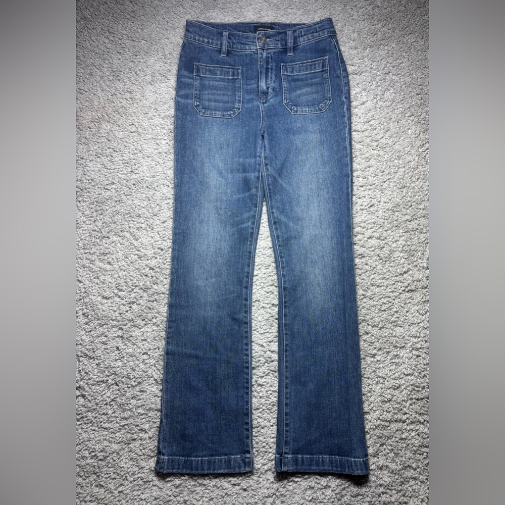 J Crew Jeans Womens 26 Petite Full Length Demi Boot Cut Sailor Patch Pockets